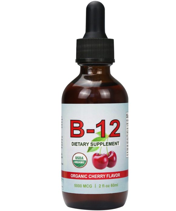 Veris Vigor Organic Vitamin B12 Liquid Drops – Sublingual Extra Strength 60 Servings (5000 mcg Methylcobalamin) | Vegan Formula for Maximum Absorption and Energy Boost